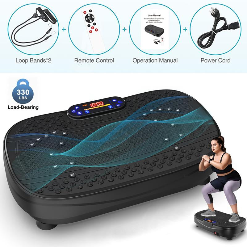 【Saygogo】Vibration Plate Exercise Machine with Bluetooth Lymphatic Drainage Machine, Whole Body Workout Vibration Platform for Wellness and Fitness