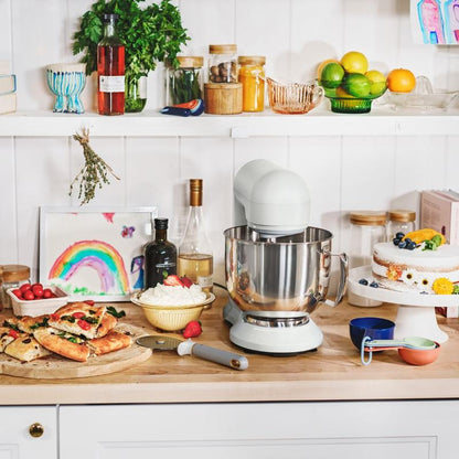 Beautiful 3.5 Qt Stand Mixer, White Icing with Flat Beater, Dough Hook, Balloon Whisk