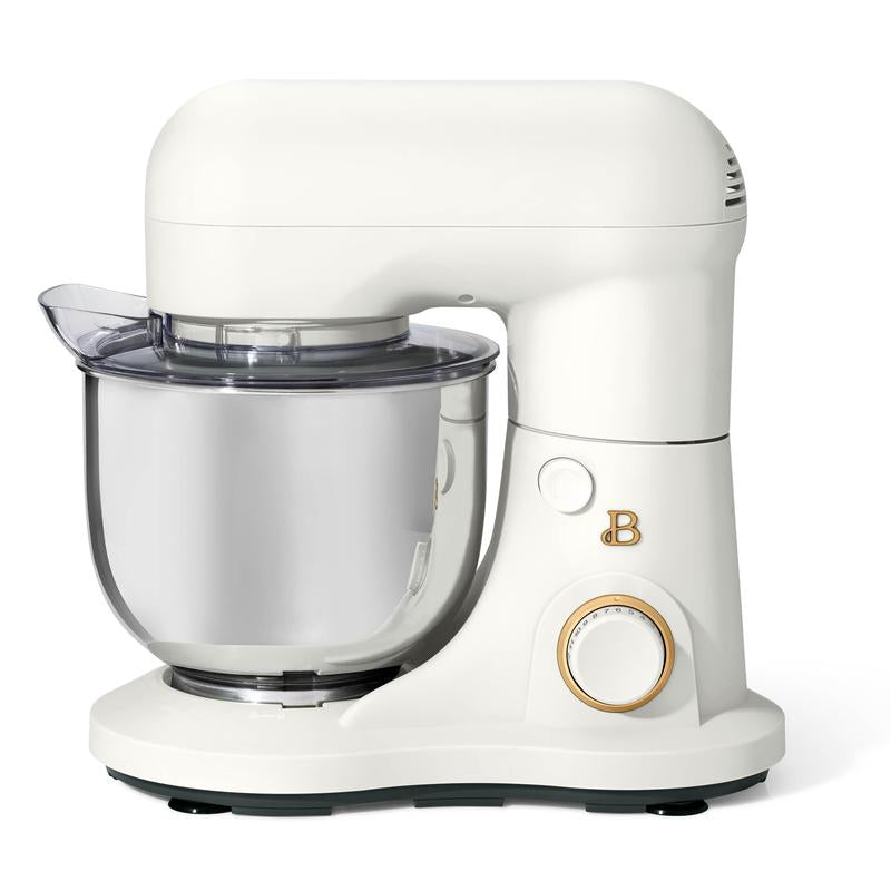 Beautiful 3.5 Qt Stand Mixer, White Icing with Flat Beater, Dough Hook, Balloon Whisk