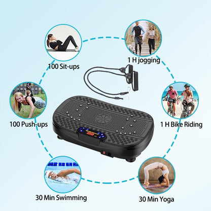 【Saygogo】Vibration Plate Exercise Machine with Bluetooth Lymphatic Drainage Machine, Whole Body Workout Vibration Platform for Wellness and Fitness